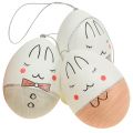 Floristik24 Decorative eggs with face white, pink, gray 7cm 6pcs