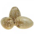 Floristik24 Wooden eggs, decorative eggs, Easter eggs made of mango wood 8×5cm 6pcs