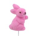 Floristik24 Decorative bunny on a wire Pink sort. 6.5cm 18pcs