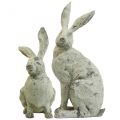 Floristik24 Decorative rabbit sitting stone look garden decoration H30cm 2pcs
