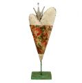 Floristik24 Decorative heart with rose pattern 40cm 1p
