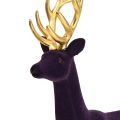 Floristik24 Deco deer reindeer purple gold flocked figure H37cm