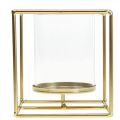 Floristik24 Decorative candle holder gold metal lantern glass 12×12×13cm