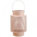 Floristik24 Decorative lantern pink metal lantern with handle Ø18cm H29cm