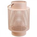 Floristik24 Decorative lantern pink metal lantern with handle Ø18cm H29cm