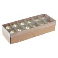 Floristik24 Decorative Easter eggs real goose egg white with gold glitter H7.5–8.5cm 10pcs