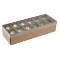 Floristik24 Decorative Easter eggs real chicken egg white with gold glitter H5.5–6cm 10 pieces