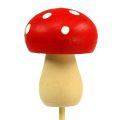 Floristik24 Decorative mushroom toadstool plug red 3.5cm L30cm 12pcs