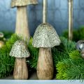 Floristik24 Decorative mushroom metal wood golden, nature table decoration autumn 18.5cm