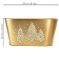Decorative oval bowl, Christmas tree-shaped planter, gold, 24×13×12.5cm | Floristik24.ie