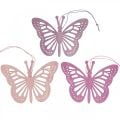 Deco butterflies deco hanger purple/pink/pink 12cm 12pcs