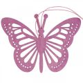 Floristik24 Deco butterflies deco hanger purple/pink/pink 12cm 12pcs