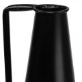 Floristik24 Decorative vase metal black decorative jug conical 15x14.5x38cm