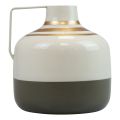 Floristik24 Decorative vase metal handle cream/grey/gold Ø16cm H17cm