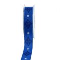 Floristik24 Deco ribbon blue with pattern 25mm 20m