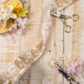 Gift ribbon with plant motifs, dill decorative ribbon, 40mm wide, 20m long | Floristik24.ie