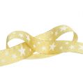 Floristik24 Decorative ribbon gold with star pattern 25mm 20m