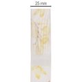 Decorative ribbon with leafy branch motif, organza ribbon, 25mm wide, 20m long | Floristik24.ie