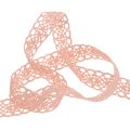 Floristik24 Decorative ribbon lace 16mm 20m salmon