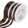 Decorative taffeta ribbon, brown, various widths, 50m | Floristik24.ie