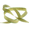 Floristik24 Deco ribbon Christmas green-gold 15mm 20m