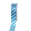 Floristik24 Deco ribbon white-blue 25mm 20m