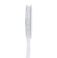 Floristik24 Decorative ribbon white with pattern 10mm 20m