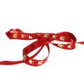 Floristik24 Deco ribbon with crown red-gold 15mm 20m