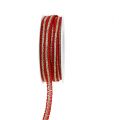 Floristik24 Deco ribbon narrow red with wire 8mm 15m