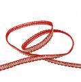 Floristik24 Deco ribbon narrow red with wire 8mm 15m
