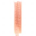 Floristik24 Decorative ribbon crochet lace salmon 12mm 20m