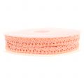 Floristik24 Decorative ribbon crochet lace salmon 12mm 20m