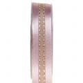 Floristik24 Decorative ribbon with stripes pattern pink 25mm 20m