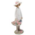 Floristik24 Decorative figures gardener decoration woman with flowers white pink H21cm