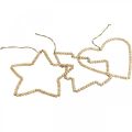 Floristik24 Deco hanger Christmas wooden beads heart star tree H20cm 3pcs