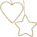 Floristik24 Deco hanger Christmas wooden beads heart star tree H20cm 3pcs