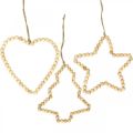 Floristik24 Deco hanger Christmas wooden beads heart star tree H13cm 3pcs