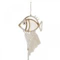 Hanging decoration deco hanger maritime decoration fish macrame 76cm