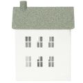 Decorative metal house-shaped house with windows and chimney, 22cm | Floristik24.ie