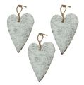Floristik24 Decorative hearts made of birch bark whitened 12cm 6pcs