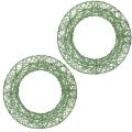 Floristik24 Green decorative wire mesh wreath for DIY projects, 19cm, 2 pieces