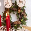 Floristik24 Decorative wreath fir tree with cones green Ø25cm