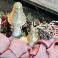 Floristik24 Wooden mushroom with glitter H17cm 2pcs