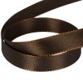 Brown taffeta gift ribbon for festive decoration, 15mm wide, 10m long | Floristik24.ie