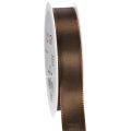 Floristik24 Brown taffeta ribbon on a roll, versatile for decoration, 25mm wide, 50m long