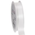 Floristik24 Decorative taffeta ribbon, white, 25mm wide, 50m long