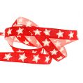 Floristik24 Decoration ribbon with star pattern red 15mm 20m