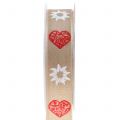 Floristik24 Decorative ribbon with edelweiss nature 25mm 20m