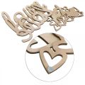 Floristik24 Hearts &quot;Love&quot; wooden decoration natural with magnet decoration sign 20.5/25cm 6 pieces