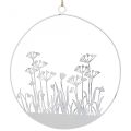 Floristik24 Decorative ring white metal decorative flower meadow spring decoration Ø22cm